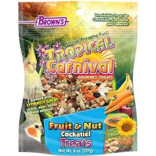 Brown's Tropical Carnival Fruit & Nut Cockatiel Treats, 8-oz Bag