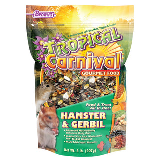 Brown's Tropical Carnival Gourmet Hamster & Gerbil Food, 2-lb Bag