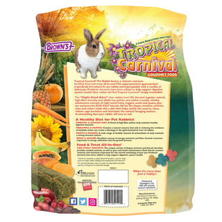 Brown's Tropical Carnival Gourmet Pet Rabbit Food, 5-lb Bag