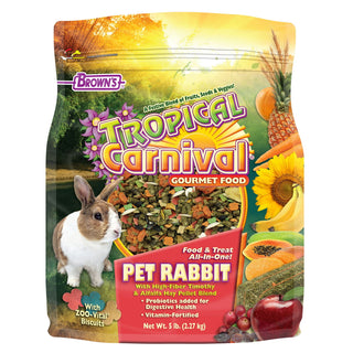 Brown's Tropical Carnival Gourmet Pet Rabbit Food, 5-lb Bag