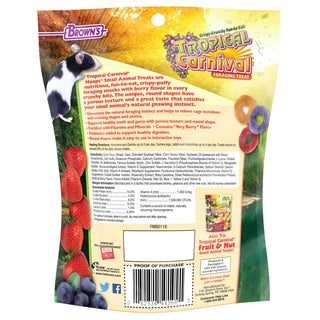 Brown's Tropical Carnival Hoops Foraging Treats for Small Animals, 3-oz Bag