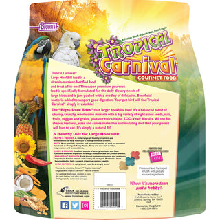 Brown's Tropical Carnival Large Hookbill Gourmet Bird Food, 5-lb Bag