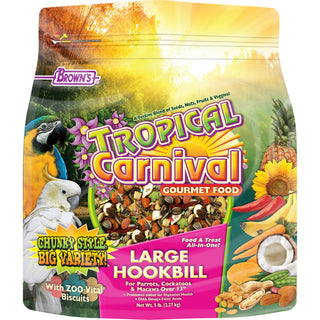 Brown's Tropical Carnival Large Hookbill Gourmet Bird Food, 5-lb Bag