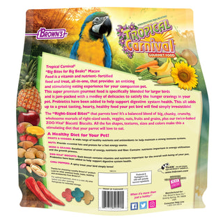 Brown's Tropical Carnival Macaw Big Bites Gourmet Bird Food, 5-lb Bag