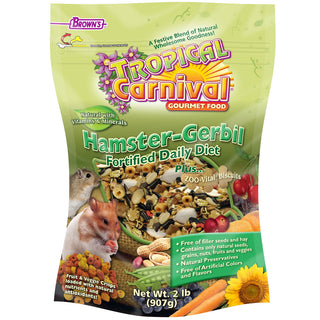 Brown's Tropical Carnival Natural Fortified Hamster & Gerbil Food, 2-lb Bag