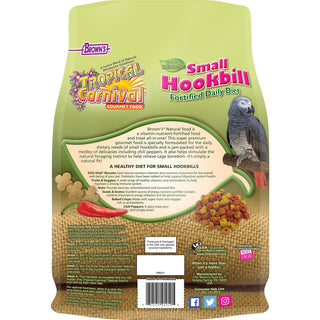 Brown's Tropical Carnival Natural Fortified Small Hookbill Bird Food, 3.5-lb Bag