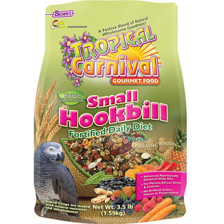 Brown's Tropical Carnival Natural Fortified Small Hookbill Bird Food, 3.5-lb Bag