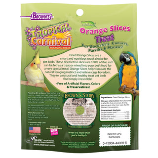 Brown's Tropical Carnival Natural Orange Slices Bird Treats, 0.75-oz bag