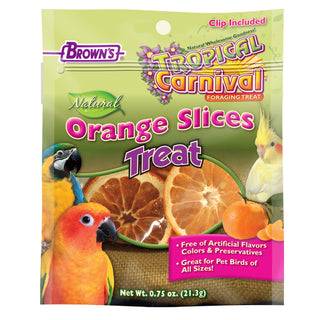 Brown's Tropical Carnival Natural Orange Slices Bird Treats, 0.75-oz bag