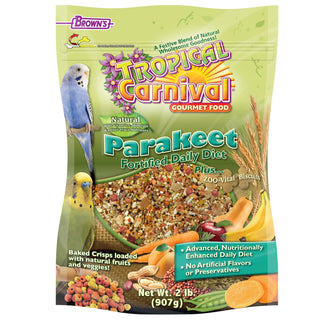 Brown's Tropical Carnival Natural Parakeet Fortified Bird Food, 2-lb Bag