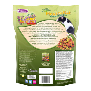 Brown's Tropical Carnival Natural Pet Mouse & Rat Fortified Daily Food, 2-lb Bag