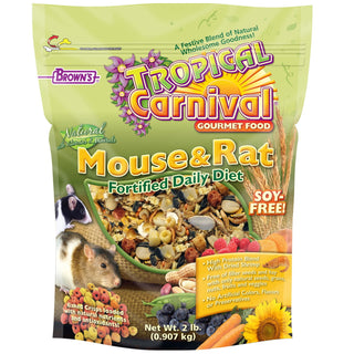 Brown's Tropical Carnival Natural Pet Mouse & Rat Fortified Daily Food, 2-lb Bag