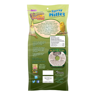 Brown's Tropical Carnival Natural Spray Millet Pet Bird Treats, 7 Individual Sprays