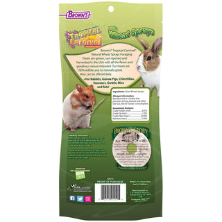 Brown's Tropical Carnival Natural Wheat Sprays Foraging Treats for Small Animals, 1.5-oz Bag