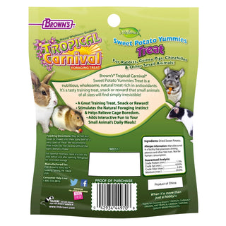 Brown's Tropical Carnival Sweet Potato Yummies Treats for Small Animals, 3.5-oz Bag