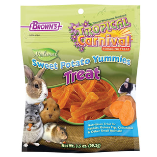 Brown's Tropical Carnival Sweet Potato Yummies Treats for Small Animals, 3.5-oz Bag