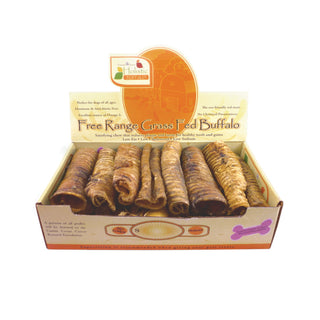 Canine Caviar Water Buffalo Buffaroos Trachea Dog Treats, 6", Case of 14