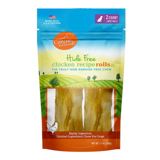 Canine Naturals Hide Free Chicken Recipe Large Rolls Dog Chew Treats, 2-Count Bag