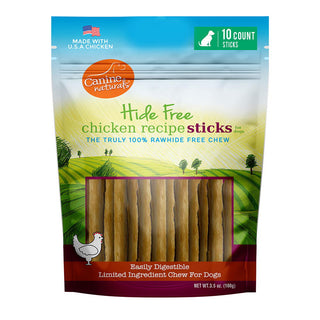 Canine Naturals Hide Free Chicken Recipe Sticks Dog Chew Treats,  10-Count Bag