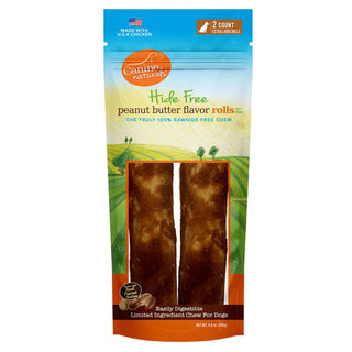 Canine Naturals Hide Free Peanut Butter Extra Large Rolls Dog Chew Treats, 2-Count Bag