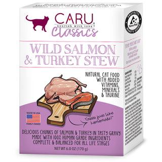 Caru Classic Wild Salmon & Turkey Stew Grain-Free Wet Cat Food, 6-oz, case of 12