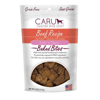 Caru Soft 'n Tasty Baked Bites Beef Recipe Grain-Free Dog Treats, 4-oz bag