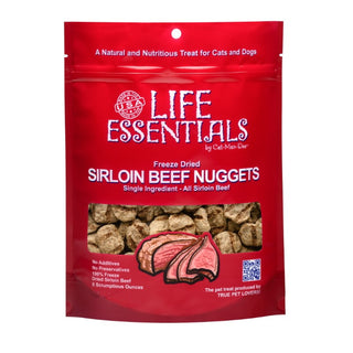 Cat Man Doo Life Essentials Freeze-Dried Sirloin Beef Nuggets Dog Treats, 3-oz Bag