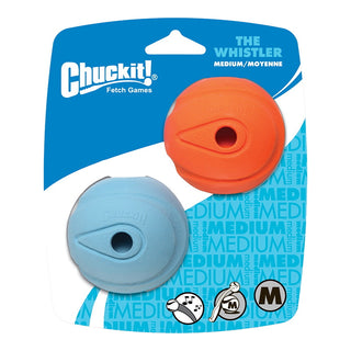 Chuckit! The Whistler Ball Dog Toy, Medium, 2 Pack