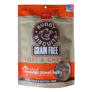 Cloud Star Grain-Free Soft & Chewy Buddy Biscuits Peanut Butter Flavor Dog Treats