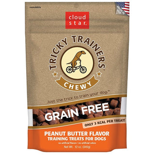 Cloud Star Tricky Trainers Chewy Grain Free Peanut Butter Flavor Dog Treats, 12-oz Bag