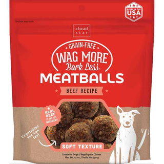 Cloud Star Wag More Bark Less Beef Recipe Meatballs Grain-Free Dog Treats, 14-oz bag