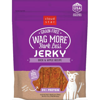 Cloud Star Wag More Bark Less Duck & Apple Recipe Grain-Free Jerky Dog Treats, 14-oz bag