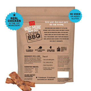 Cloud Star Wag More Bark Less K.C. Style BBQ Chicken Recipe Grain-Free Jerky Dog Treats, 10-oz bag