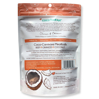 Cocotherapy Coco-Carnivore Meatballs Beef, Oranges & Coconut Recipe Freeze-Dried Dog Treats