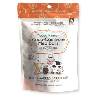 Cocotherapy Coco-Carnivore Meatballs Beef, Oranges & Coconut Recipe Freeze-Dried Dog Treats