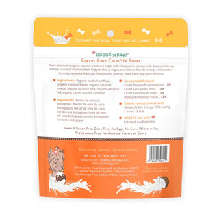 Cocotherapy Coco-Milk Bones Carrot Cake Organic Dog Treats, 6-oz