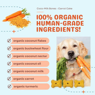 Cocotherapy Coco-Milk Bones Carrot Cake Organic Dog Treats, 6-oz