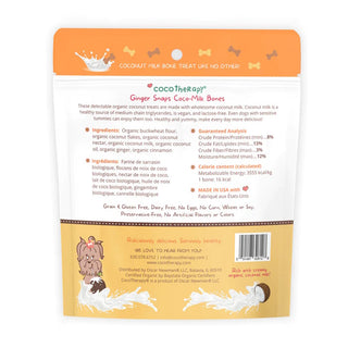 Cocotherapy Coco-Milk Bones Ginger Snaps Organic Dog Treats, 6-oz