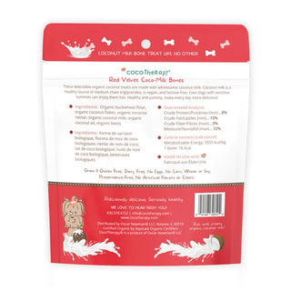 Cocotherapy Coco-Milk Bones Red Velvet Organic Dog Treats, 6-oz