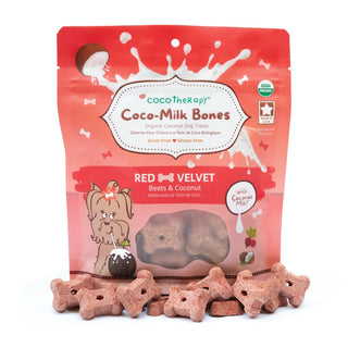 Cocotherapy Coco-Milk Bones Red Velvet Organic Dog Treats, 6-oz