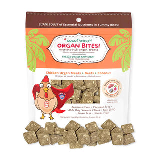 Cocotherapy Organ Bites! Chicken Organs with Beets & Coconut Freeze-Dried Dog Treats, 3-oz