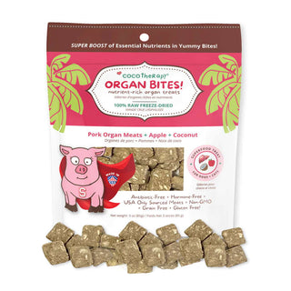 Cocotherapy Organ Bites! Pork Organs with Apples & Coconut Freeze-Dried Dog Treats, 3-oz