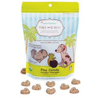 Cocotherapy Pure Hearts Pina Colada Coconut Pineapple Organic Dog Treats