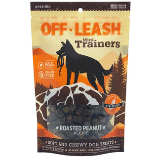 Presidio Off-Leash Mini Trainers Roasted Peanut Dog Treats, 5-oz Bag