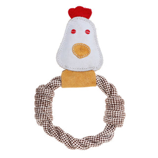 Country Tails Calico Chicken Rope Ring Natural Dog Toy