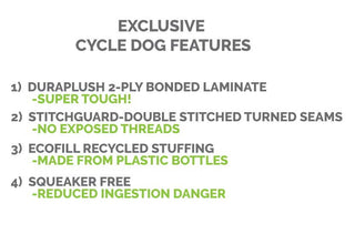 Cycle Dog Duraplush Heart Eco-Friendly USA Dog Toy