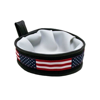 Cycle Dog USA Made Trail Buddy Collapsible Dog Travel Bowl, American Flag