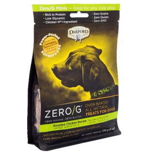 Darford Zero/G Minis Grain-Free Roasted Chicken Dog Treats, 6-oz bag, Case of 6