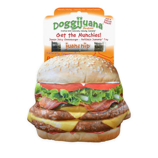 Doggijuana Get the Munchies Refillable Cheeseburger Dog Toy