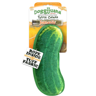 Doggijuana Tuffer Chewer Refillable Dill Pickle Dog Toy